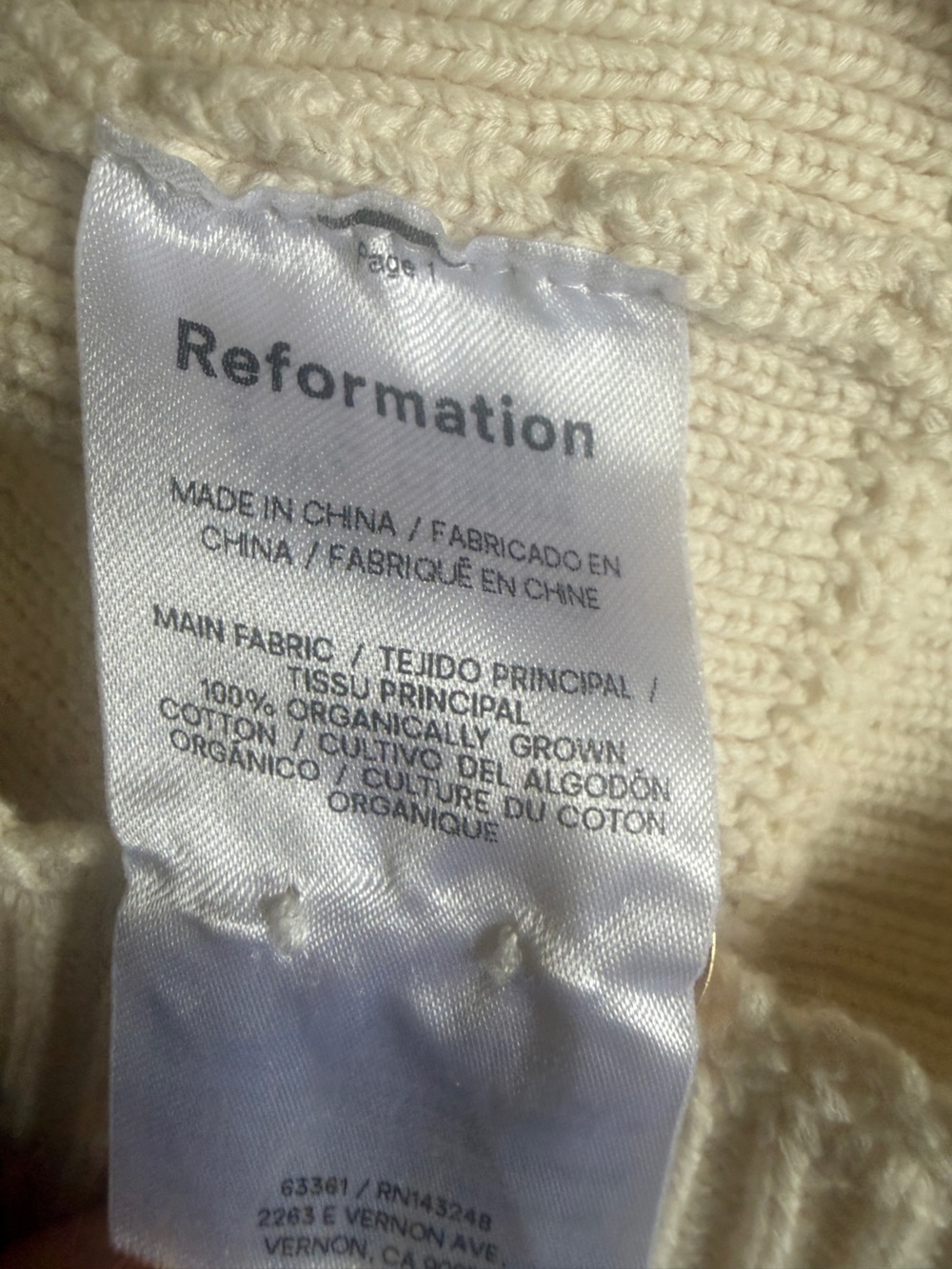 Reformation XS Catalina Cream Cotton Knit Mini Dress - Picture 15 of 16